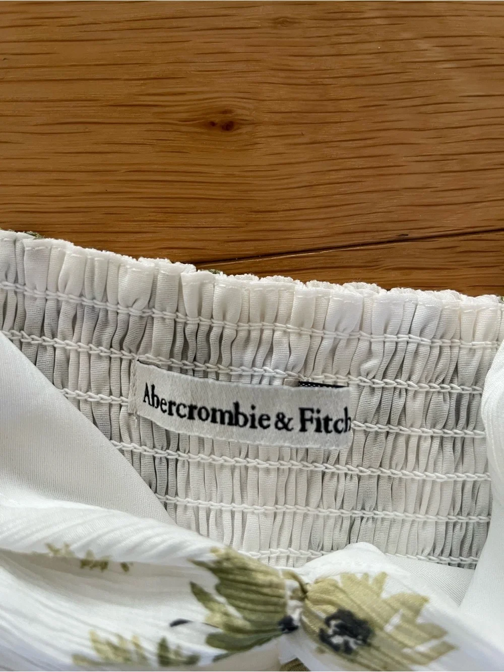 Abercrombie White Green Floral Maxi Dress SMALL TALL
